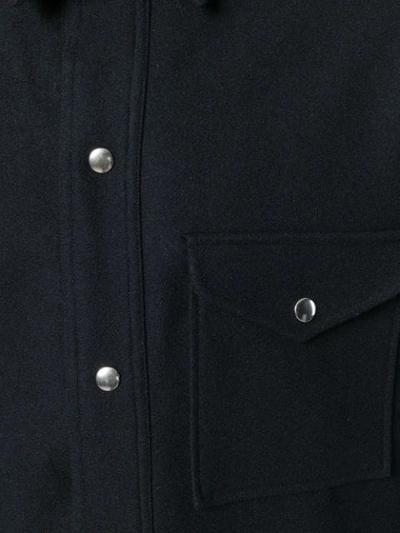 Shop Ami Alexandre Mattiussi Snap-buttoned Overshirt In Blue