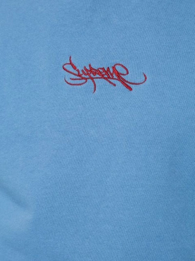 Shop Supreme Tag Logo Hoodie In Blue