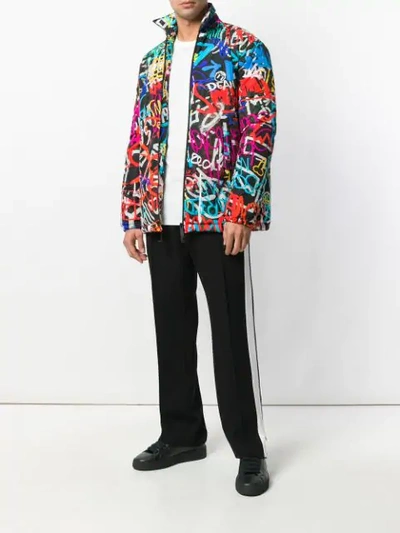 Shop Dsquared2 Graffiti Lightweight Jacket - Multicolour