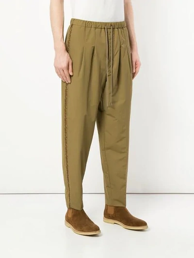 Shop Toga Virilis Tafetta Drawstring Trousers In Brown