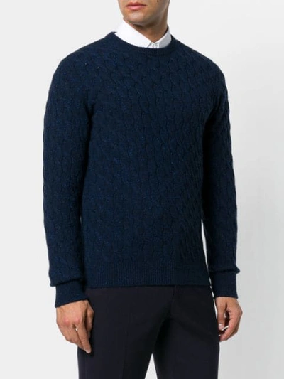 Shop Eleventy Cable-knit Cashmere Jumper In Blue