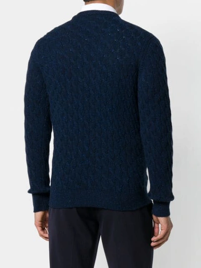 Shop Eleventy Cable-knit Cashmere Jumper In Blue