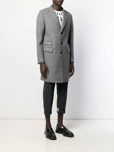 Shop Neil Barrett Tailored Coat In Grey