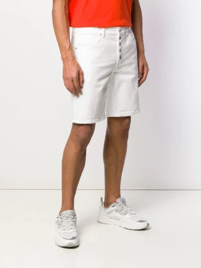 Shop Dondup Knee-length Denim Shorts In White