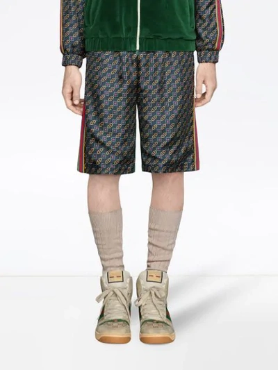 Shop Gucci Shorts Im Materialmix In 4823 Green
