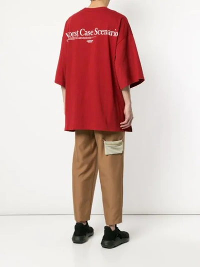 Shop Yoshiokubo "money" Oversized T-shirt In Red