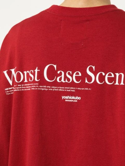 Shop Yoshiokubo "money" Oversized T-shirt In Red