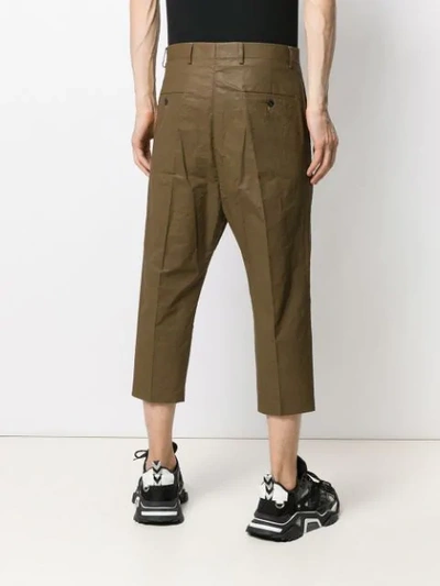 Shop Rick Owens Formal Cropped Trousers In Brown
