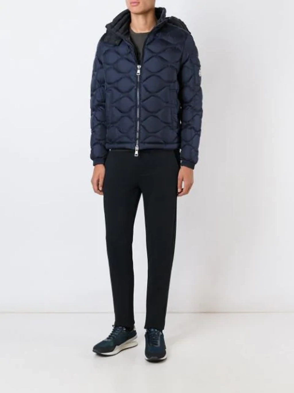Moncler Morandieres Padded Jacket Blue ModeSens