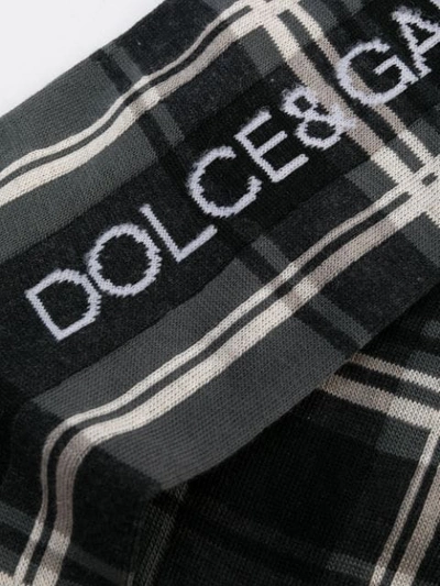 Shop Dolce & Gabbana Check Socks - Green
