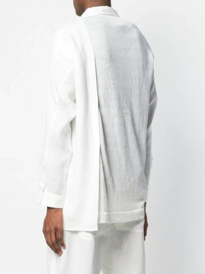 Shop Isabel Benenato Linen White Shirt