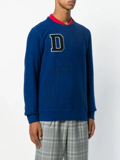 DONDUP LOGO EMBROIDERED SWEATER - 蓝色