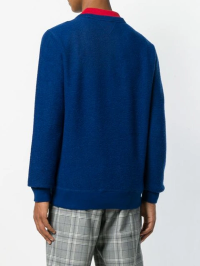 Shop Dondup Logo Embroidered Sweater - Blue