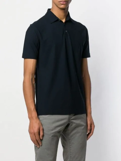 Shop Zanone Plain Polo Shirt In Blue