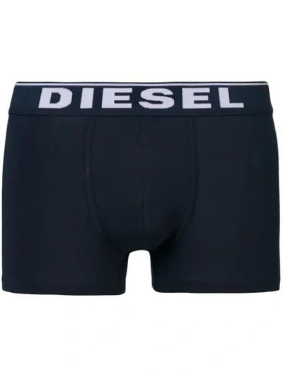 Shop Diesel Logo Waistband Boxers In Blue