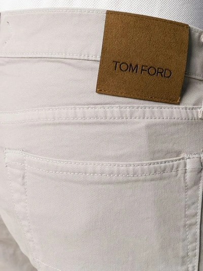 Shop Tom Ford Slim Fit Trousers - Grey