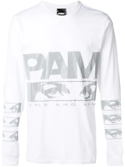 Shop Perks And Mini Pam  Aiden Graphic Print Logo Top - White