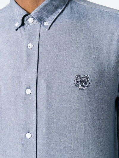 Shop Kenzo Tiger Patch Shirt In Blue