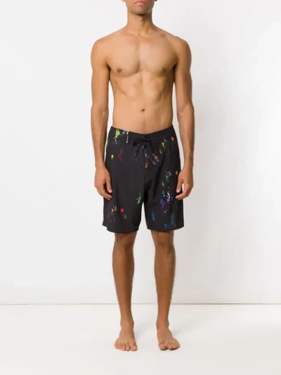 Shop Osklen Printed Swimming Shorts In Black