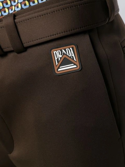 Shop Prada Technical Jersey Trousers In F0201 Caffe