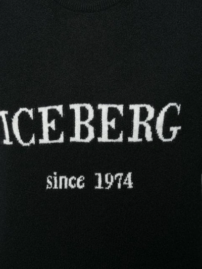 Shop Iceberg Logo Print Jumper In Black