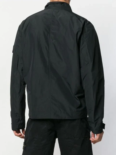 Shop Stone Island Logo Patch Windbreaker Jacket In Black