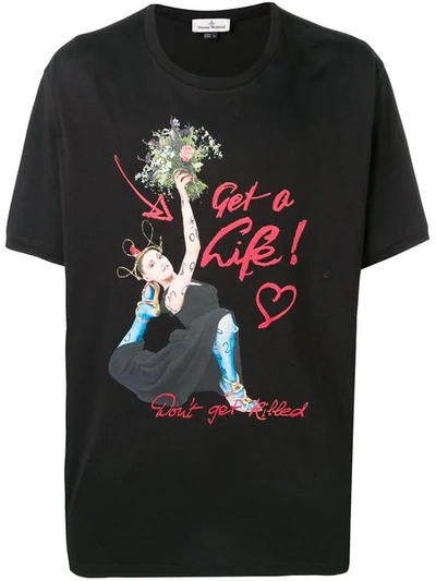 Shop Vivienne Westwood 'get A Life' T-shirt In Black
