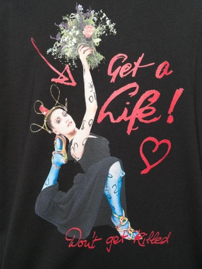 Shop Vivienne Westwood 'get A Life' T-shirt In Black