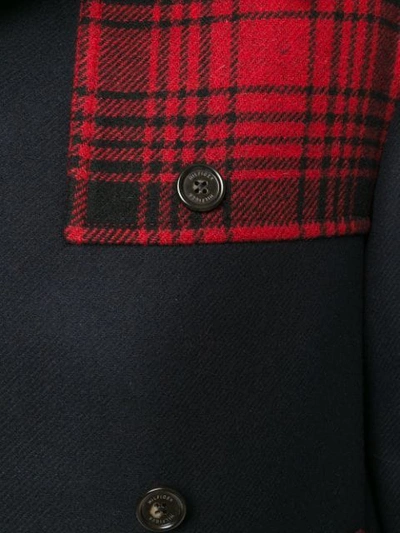 Shop Tommy Hilfiger Oversized Block Tartan Coat In Blue