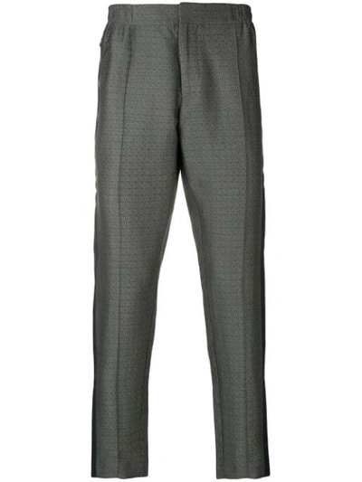 Shop Etro Jacquard Trousers In Blue