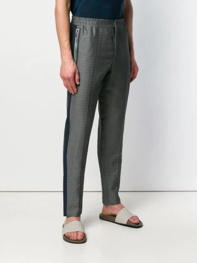 Shop Etro Jacquard Trousers In Blue