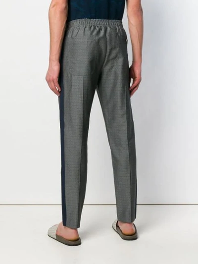 Shop Etro Jacquard Trousers In Blue