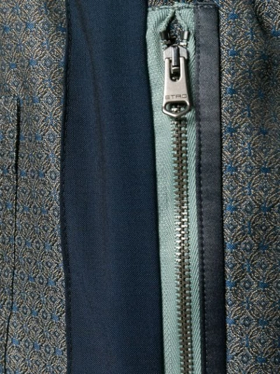 Shop Etro Jacquard Trousers In Blue
