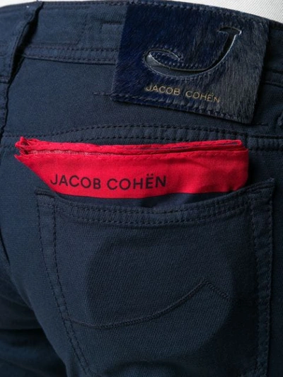 Shop Jacob Cohen Straight Leg Trousers In Blue