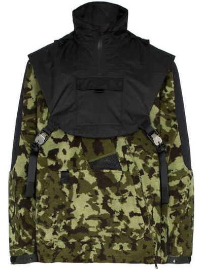 Shop Nike X1017 Alyx 9sm Mmw Two-part Camouflage Hooded Fleece Jacket In Black