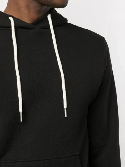 Shop John Elliott Kangaroo Pocket Drawstring Hoodie In Black