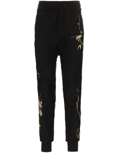 Shop Haider Ackermann Embroidered Track Pants In Black