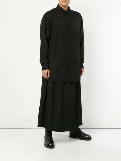 Shop Yohji Yamamoto Panelled Shirt In Black