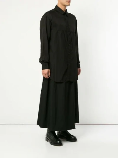 Shop Yohji Yamamoto Panelled Shirt In Black