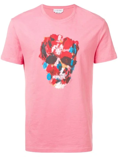Shop Alexander Mcqueen Floral Skull T In Pink