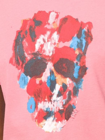 Shop Alexander Mcqueen Floral Skull T In Pink