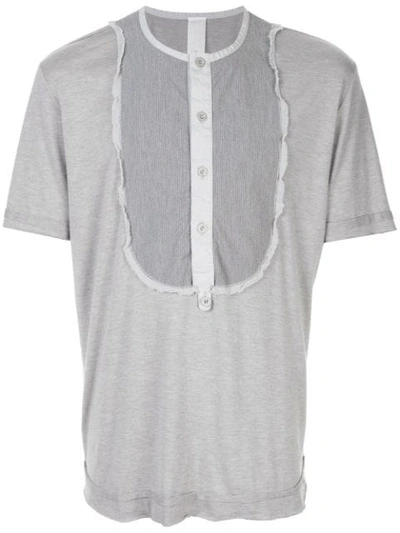 Shop Carpe Diem Contrasting Chest Panel T-shirt In Grey