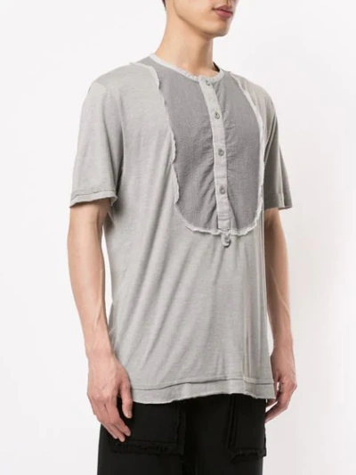 Shop Carpe Diem Contrasting Chest Panel T-shirt In Grey