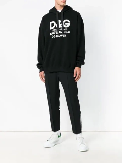 Shop Dolce & Gabbana King's Angels Hoodie In Black