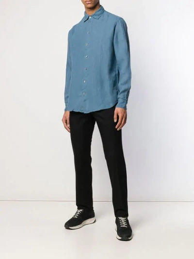Shop Emporio Armani Casual Button-up Shirt In Blue