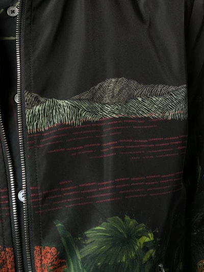 Shop Etro Landscape Print Bomber Jacket In Black