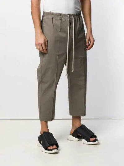 Shop Rick Owens Cropped Tailored Trousers In Neutrals