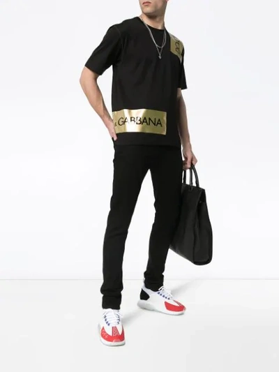 Shop Dolce & Gabbana Logo Tape T-shirt In Black