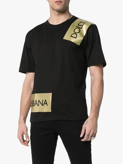 Shop Dolce & Gabbana Logo Tape T-shirt In Black