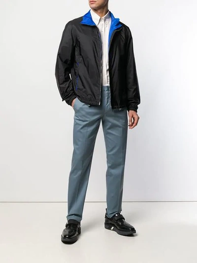 Shop Prada Pleated Tailored Trousers In Dark Cloud